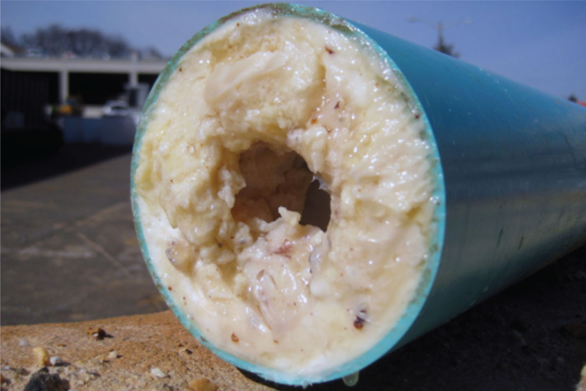 Image of clogged pipe